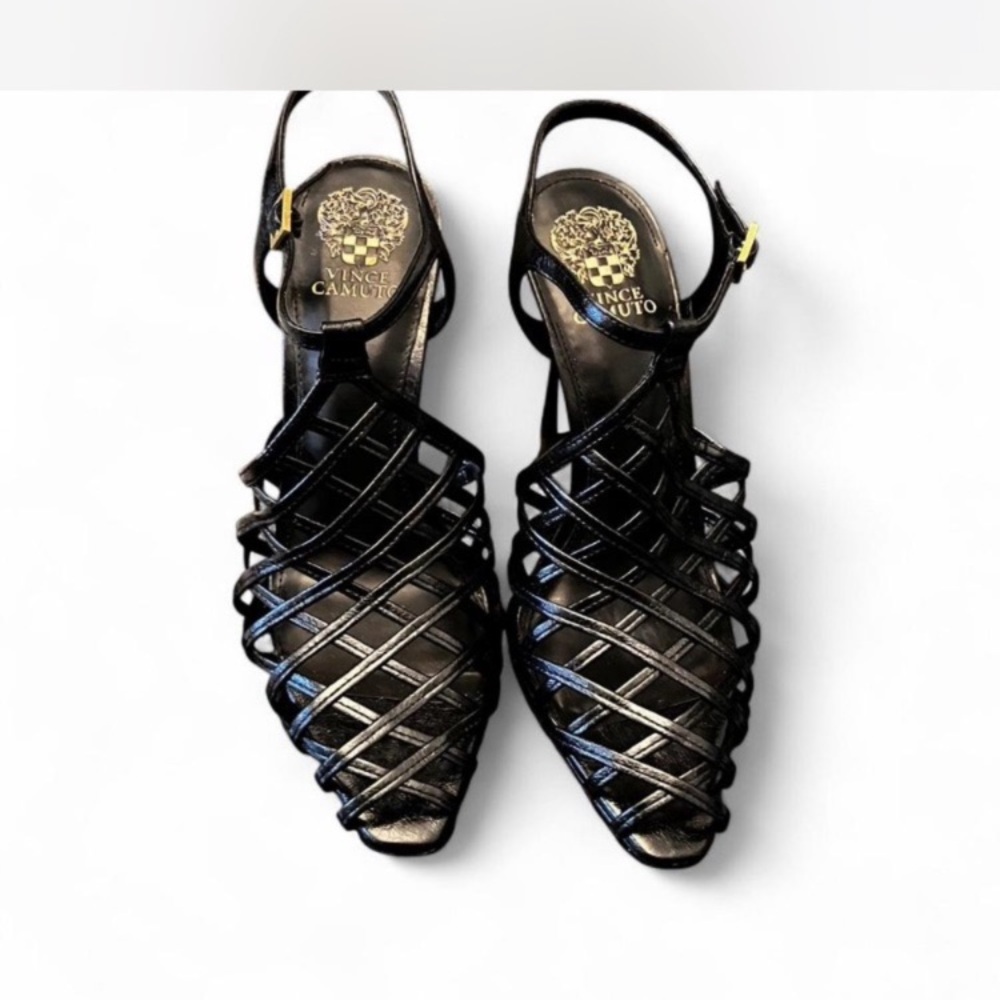 Night Out/Y2K, Edgy vibes Vince Camuto Elegant Black Strappy Sandals